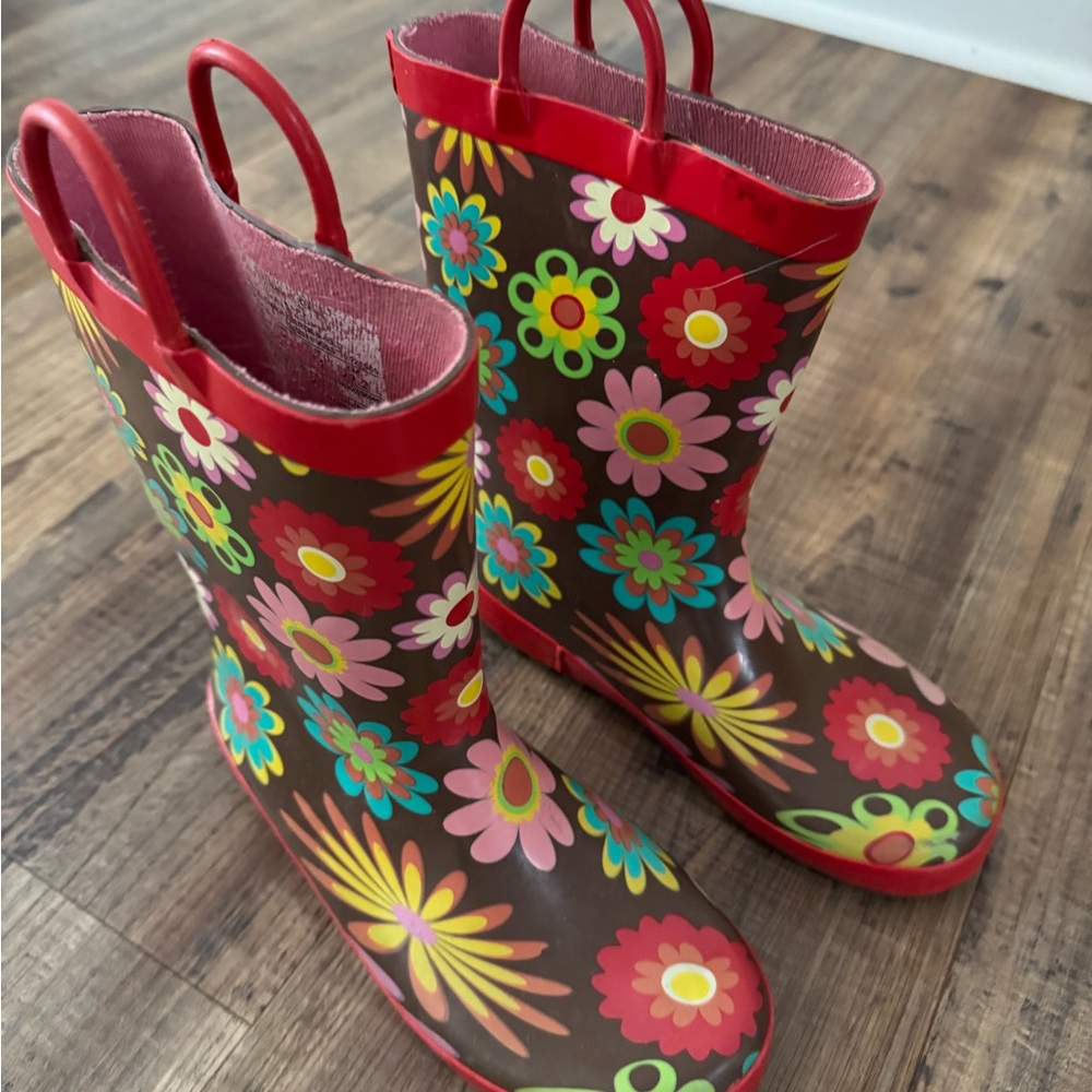 Western Chief girls puddle boots Size 2 GUC